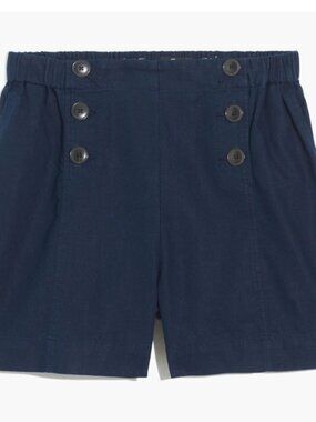 Madewell Women's Hemp-Cotton Pull-On Sailor Shorts size XS Nautical Casual NF065